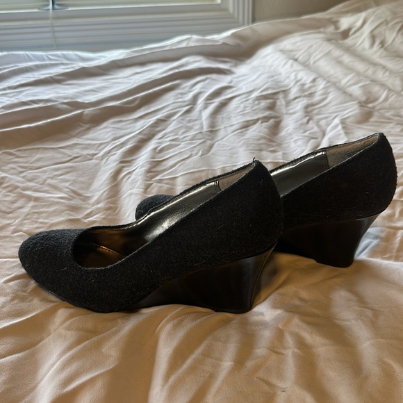 Dexter dark charcoal felt wedge shoes - Picture 3 of 3